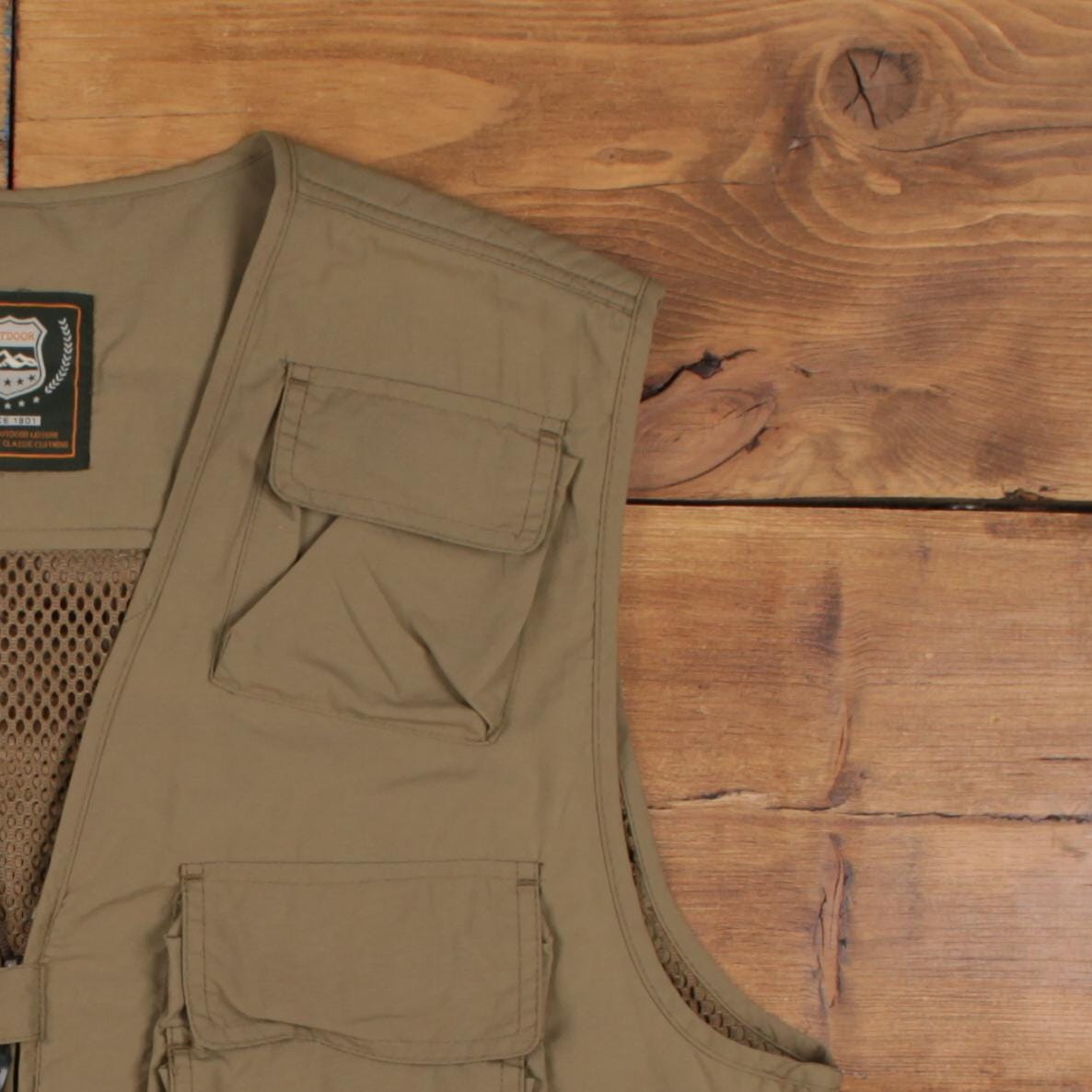 Gilet Vintage Utilitaire Outdoor – Marron, Taille XL – Idéal Pêche Et Outdoor