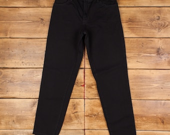Vintage Levis 550 Jeans 32 x 33 Dark Wash Tapered Black Damen Red Tab Denim