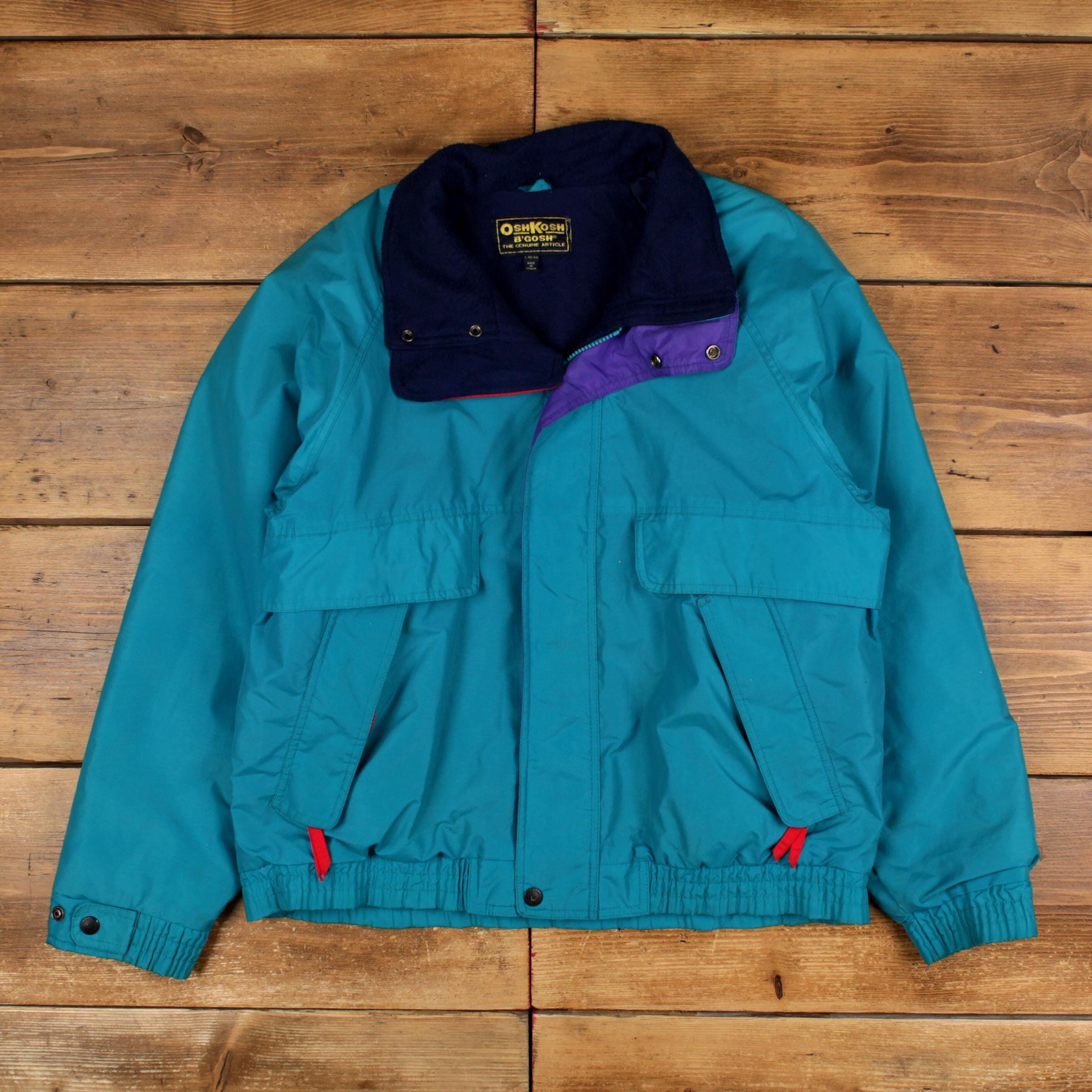 Vintage Oshkosh Windbreaker Jacket L Bomber Ski Blue - Etsy