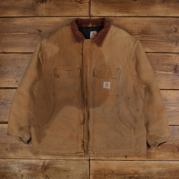 Vintage Carhartt Workwear Jacket 2XL Arctic USA Made Beige