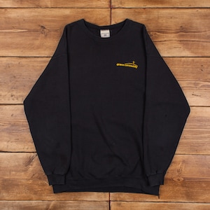 Vintage Lee Graphic Sweatshirt M Christian Black Embroidered Roundneck Jumper