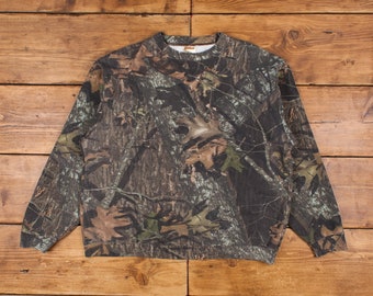 Vintage Field Staff Realtree Camo Sweatshirt XL Jacht Roundneck Heren Groen