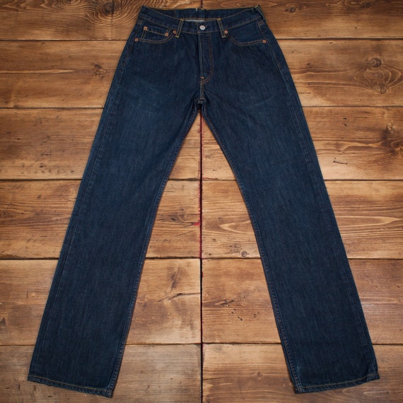 Vintage Levis 501 Jeans 29 X 34 Straight Leg Red Tab Dark Blue | Etsy UK
