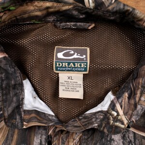 Drake Real Tree Shirt XL Mens Button Camo Hunting Pockets Outdoor Gear Brown image 3