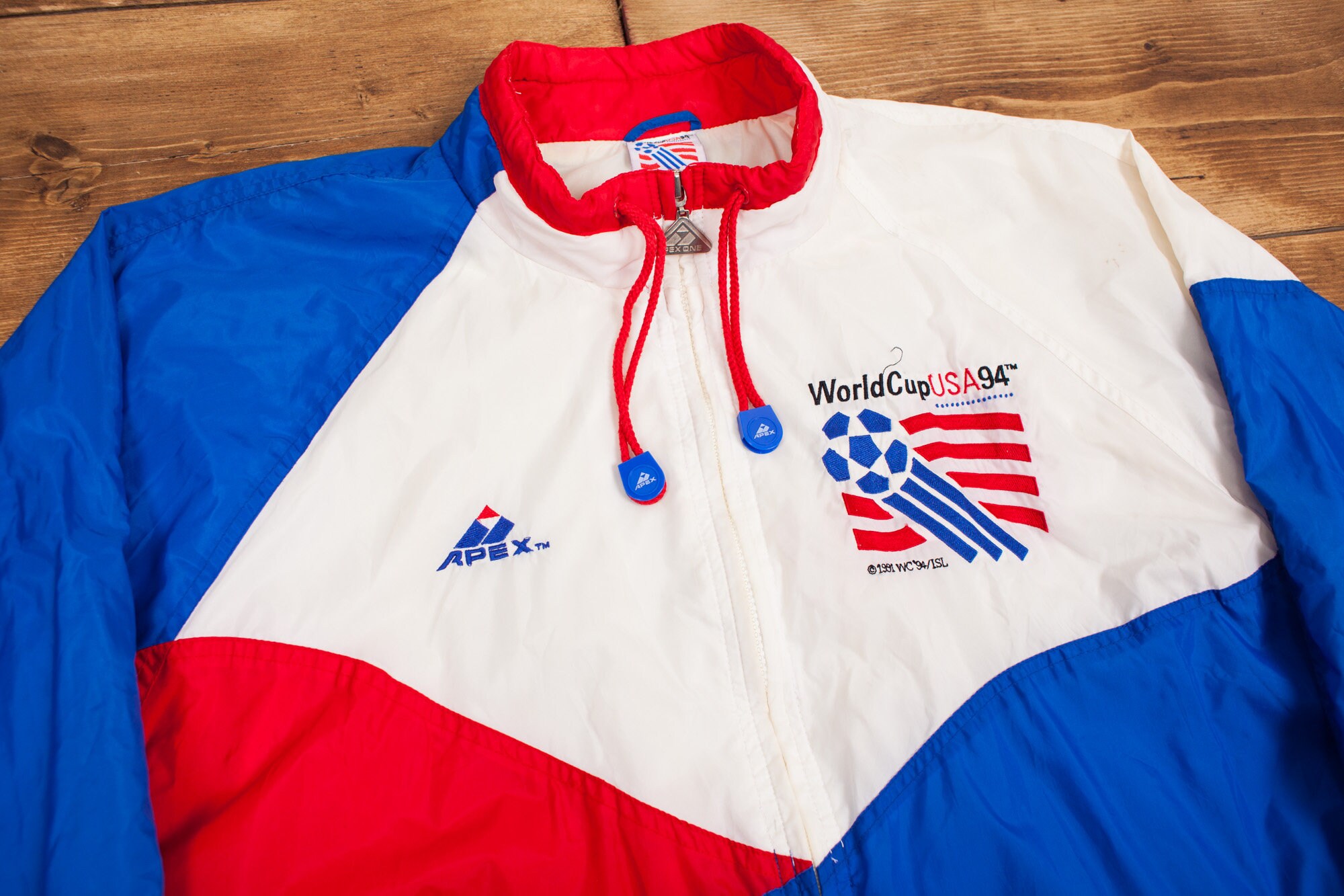 Chaqueta Vintage World Cup L Windbreaker USA 94 90s Football Apex
