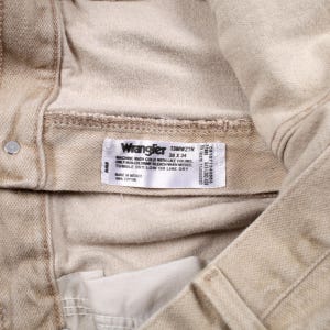 Vintage Wrangler Straight Jeans 38x34 90s Beige Zip Fly Mid Rise Denim Bild 3
