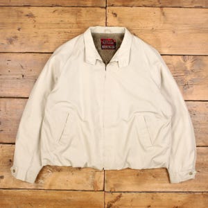 Vintage Sears Workwear Jacket XL 80s Oakbrook Sportswear Talon Zip Beige