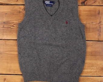 Vintage Polo Ralph Lauren Jumper Sweater S 90s Lamb Embroidered Logo Womens