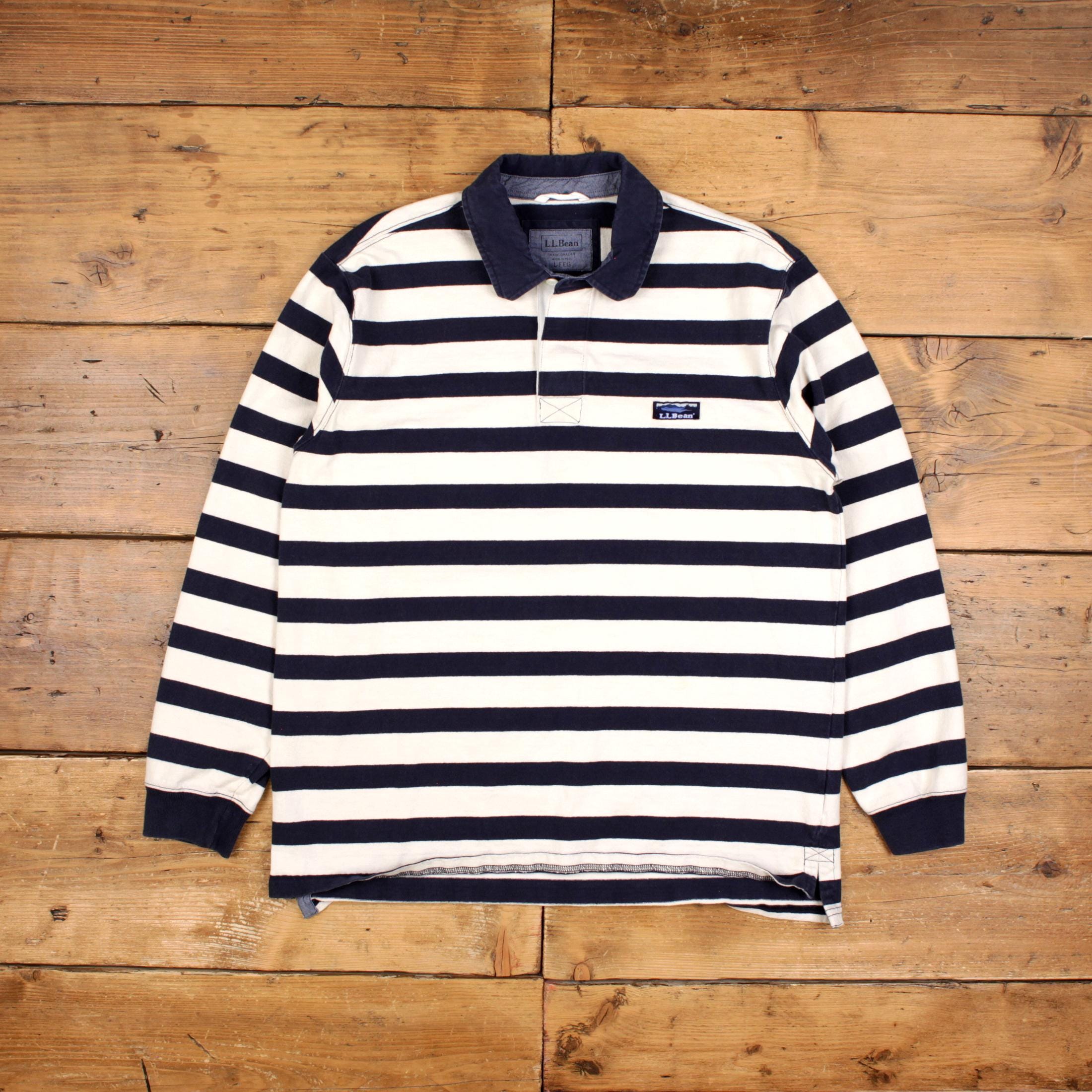90’s LLBean Rugby shirts Men's Bean's Vintage Soft Rugby, Chest Stripe | Polo Shirts
