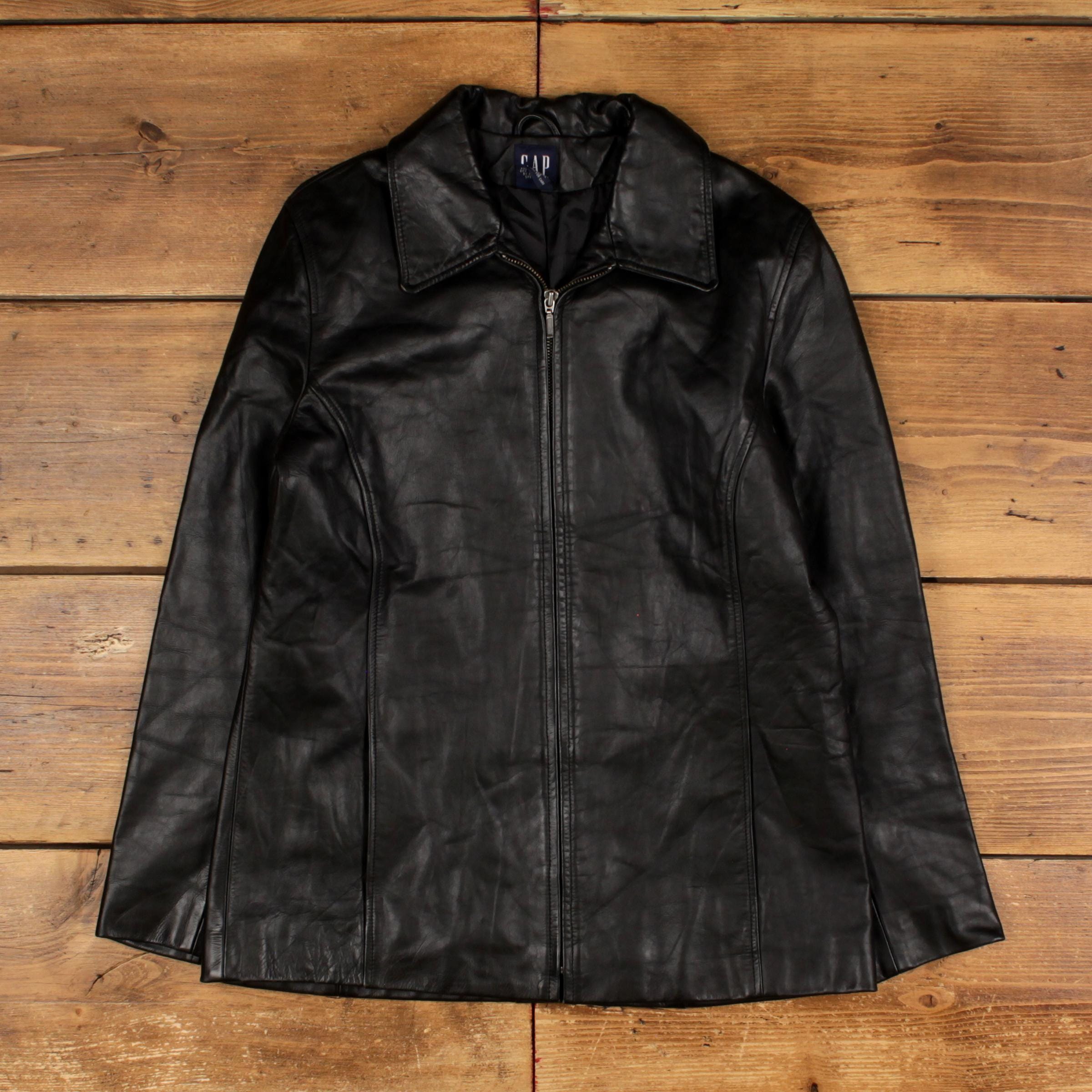 Vintage Gap Leather Jacket Women's - Etsy