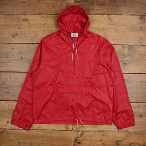 Vintage Lacoste Windbreaker Jacke L 80er Jahre Izod Pullover Rot