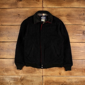 Vintage Woolrich Wool Jacket M 90s Bomber USA Made Grey