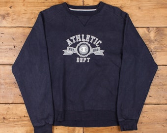 Vintage Champion Grafik Sweatshirt M 90er Blau Rundhalspullover Athletic