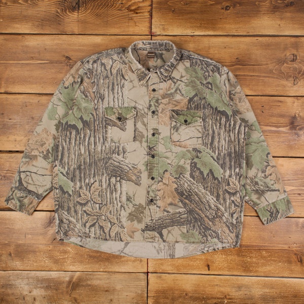 Vintage Ranger Hunting Shirt Button 2XL USA Made 90s RealTree Mens Long Sleeve