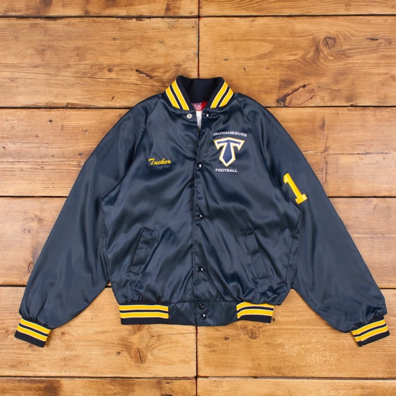 Vintage ASW Jackets Varsity Jacket XS 80s Satin Blue Raiders