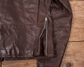 Vintage Brooks Leather Jacket Medium 70s Talon Zip USA Made Vintage Brooks Leather Jacket Medium 70s Talon Zip USA Made