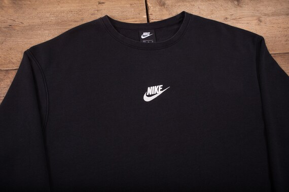 Hombres Vintage Nike Negro Centro Swoosh Sudadera de cuello | Etsy España