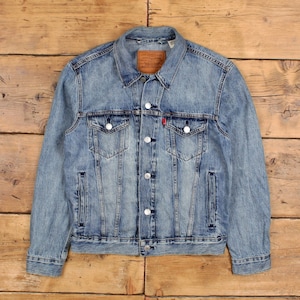 vintage Levi&#39;s Denim Jacket S bleu camionneur