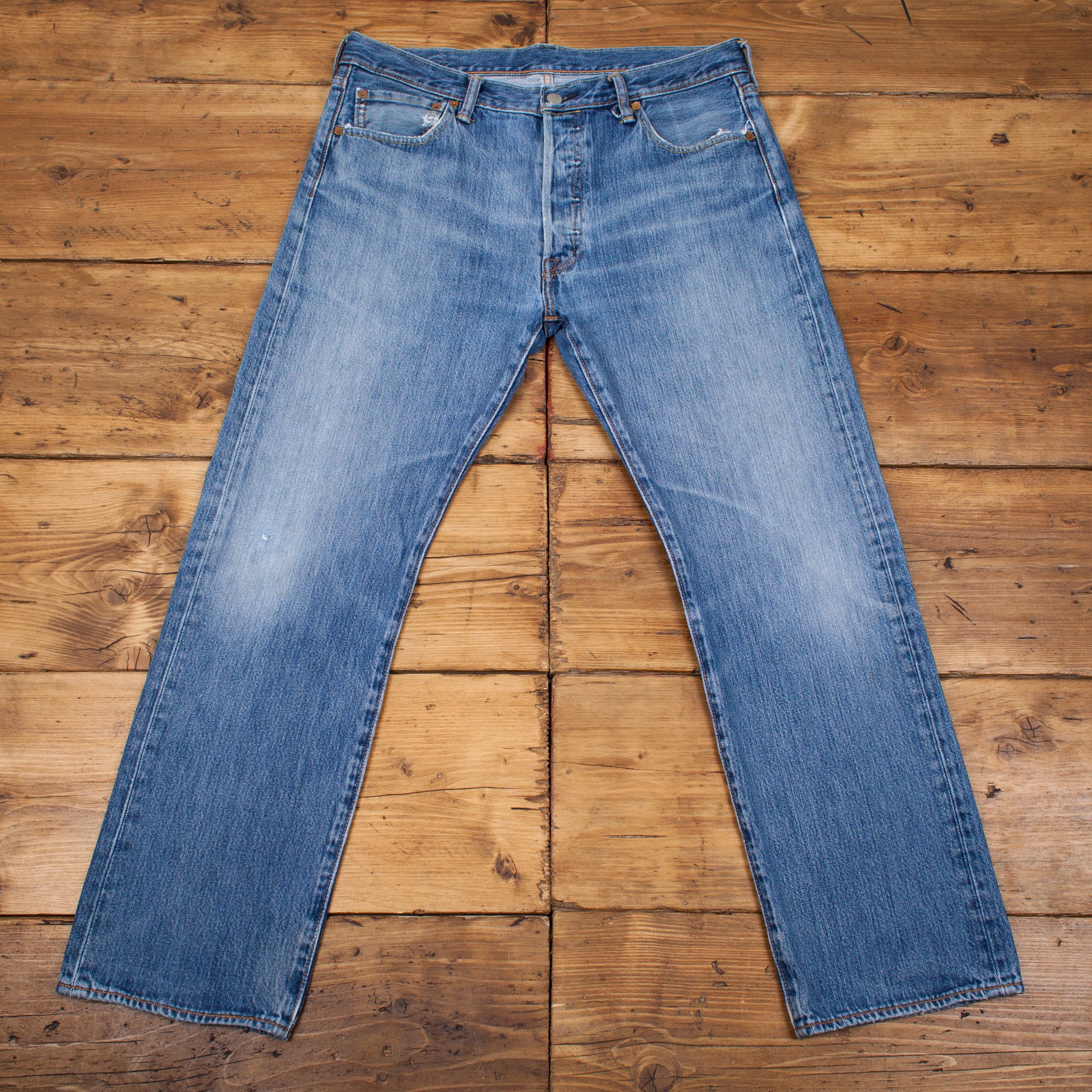 Vintage Levis Levi 501 Faded Dark Blue Straight Denim Jeans 35 | Etsy