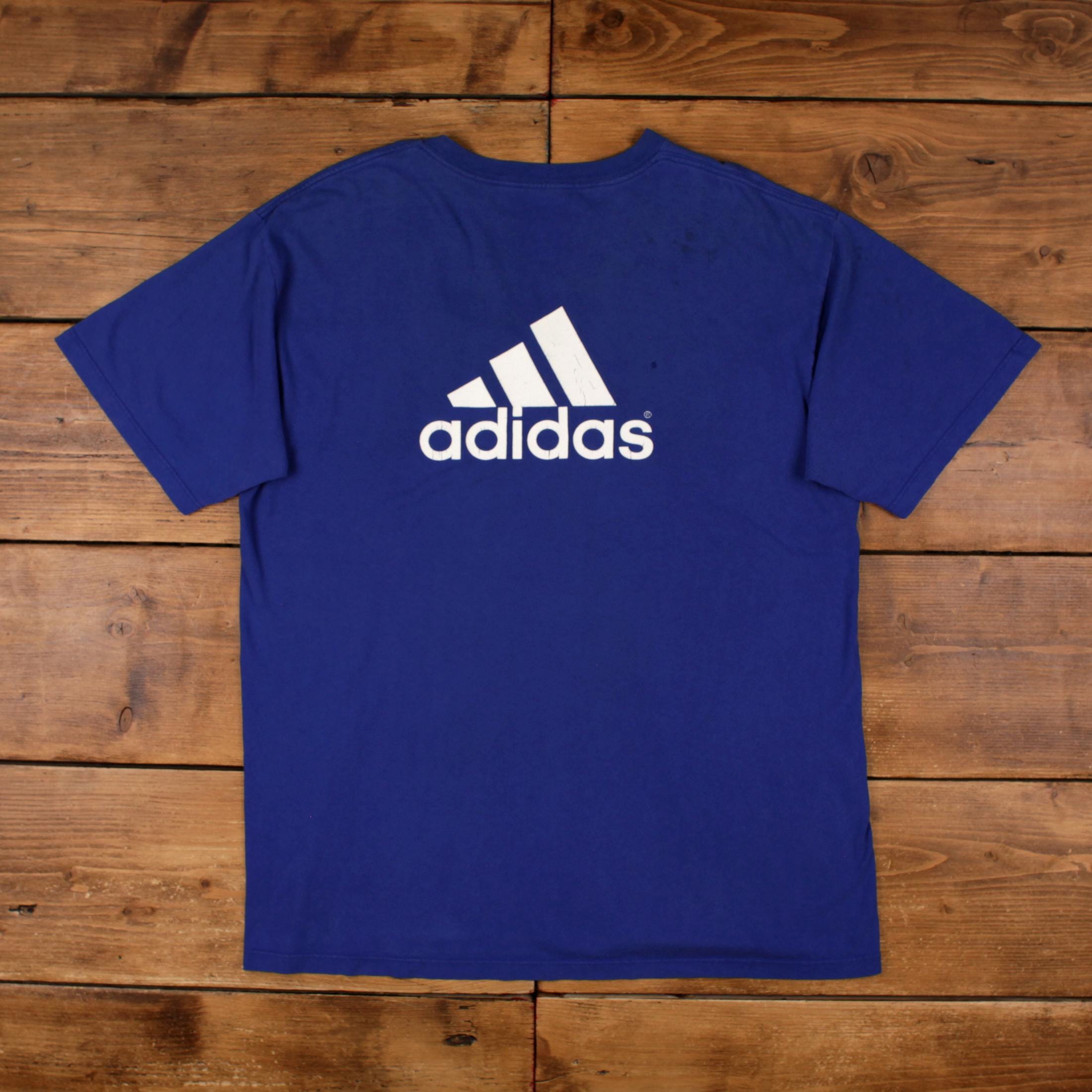 Vintage Adidas Logo T Shirt L 90s USA Made Fireball Invitational