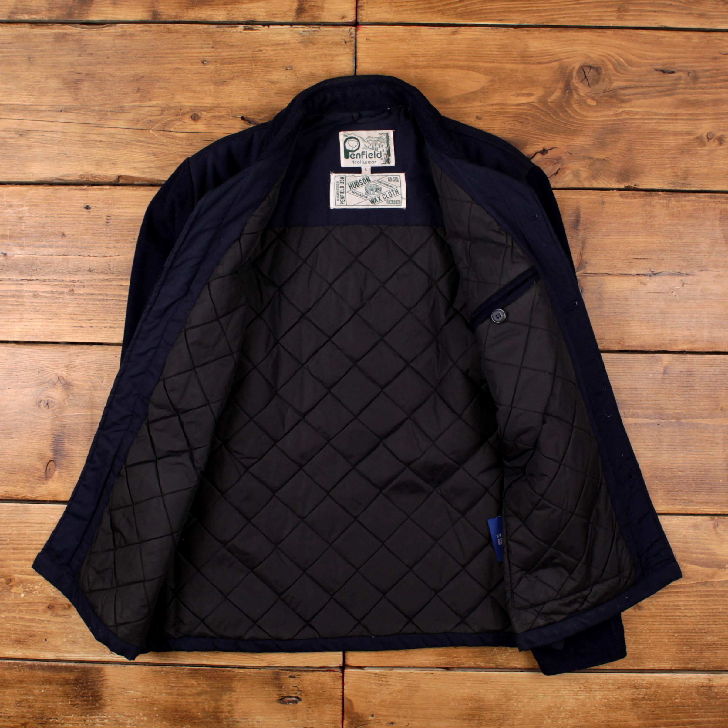 Vintage Penfield Trailwear Outdoor Jacket L 90s Quilt Chore Blue 