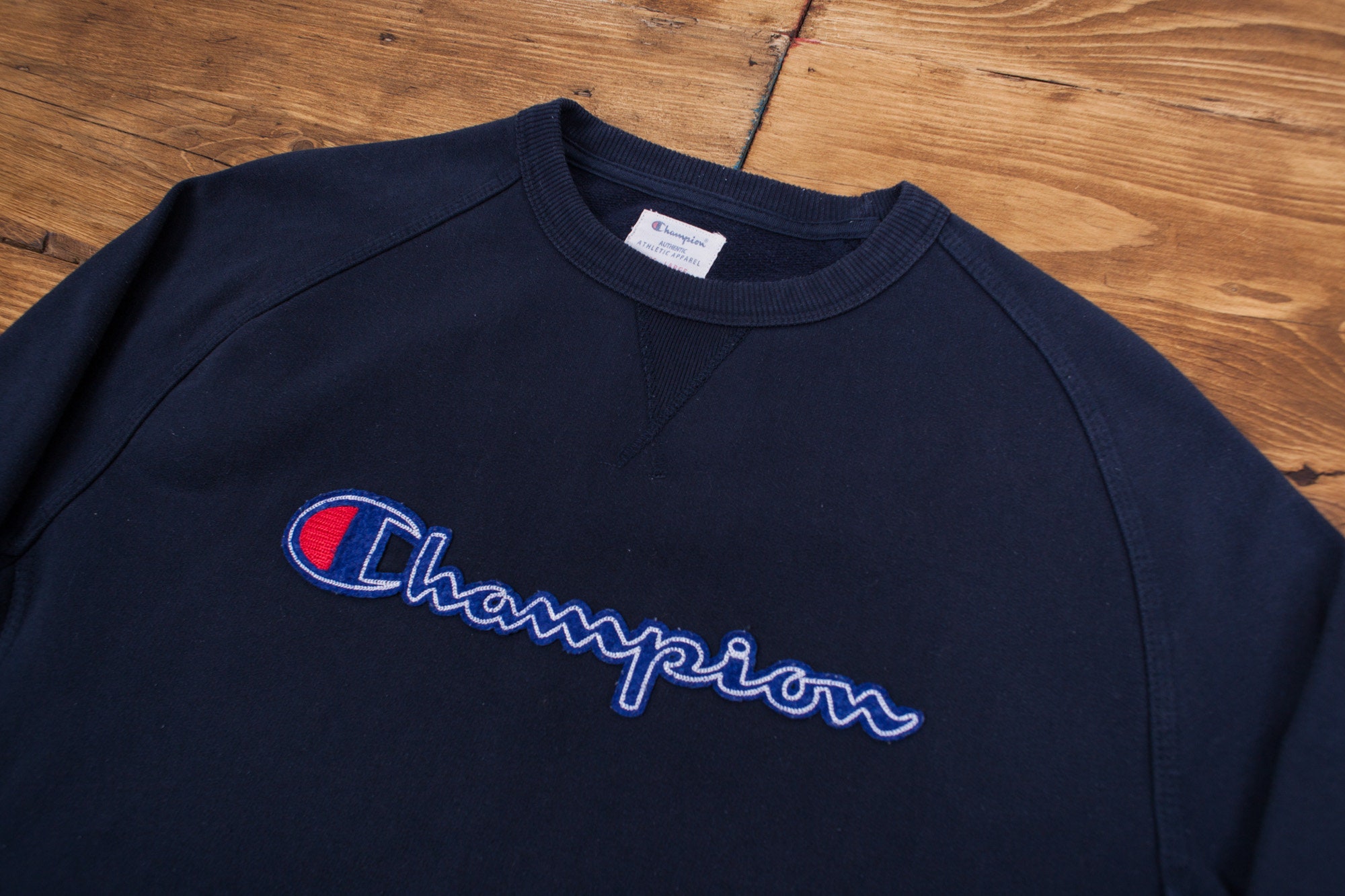 champion authentic athletic apparel sweatshirt in navy