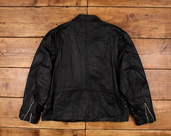 90s old \"ポール スミス\" Leather jacket \"BLACK\" Vintage Black Leather Jacket Late 80s Early 90s Chest/bust