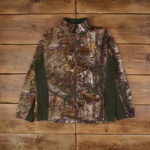 Vintage Realtree Outdoor Jacket L Fleece Camouflage Green