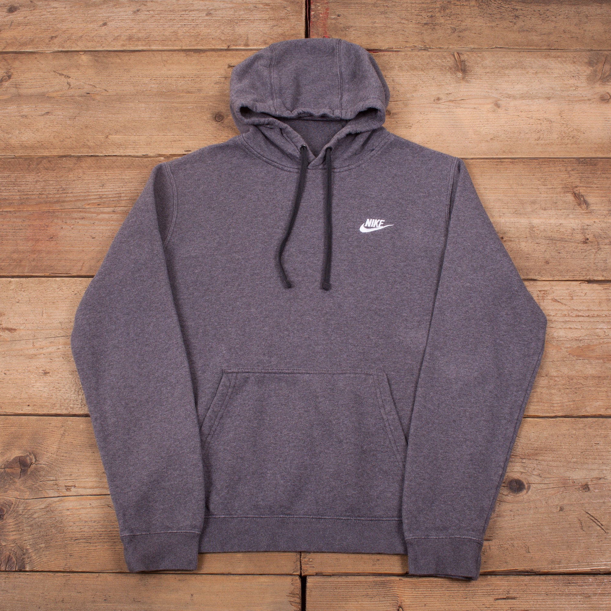 mens nike swoosh hoodie grey