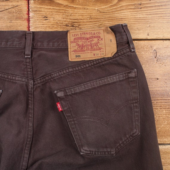 Vintage Levis 501 Jeans 35 x 36 Dark Wash Straigh… - image 7