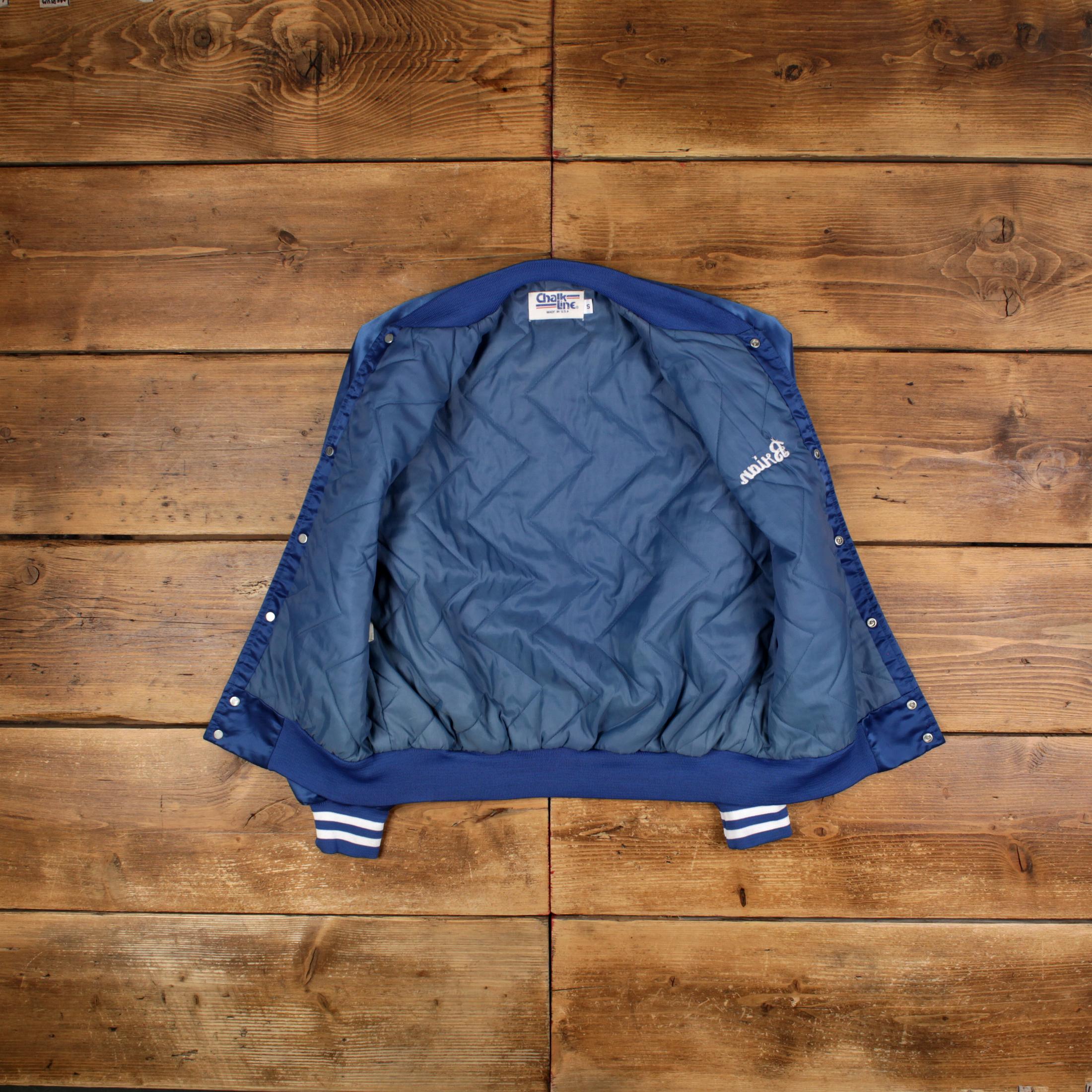 Vintage Chalk Line Varsity Jacket S 90s Bomber Satin Football 
