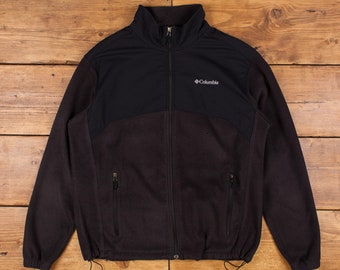 vintage Columbia Fleece Jacket XL Gorpcore Full Zip Noir Randonnée Outdoor