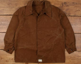 美品　Workers Railroad Jacket 38 ブラウン Antique French Brown Cotton Canvas Railway Jacket Size L - Etsy