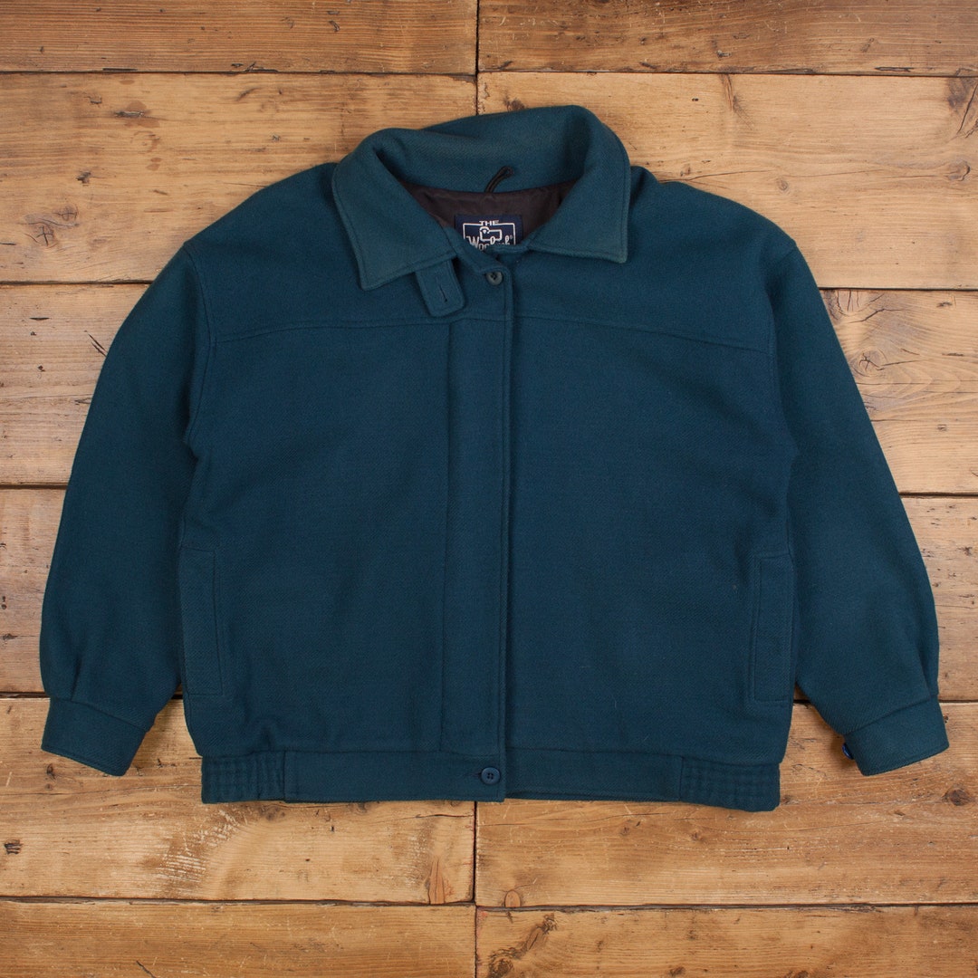 親*人様 80s wool rich USA製　wool bomber jack Vintage Woolrich Bomber Jacket XL 80s Wool USA Made Blue