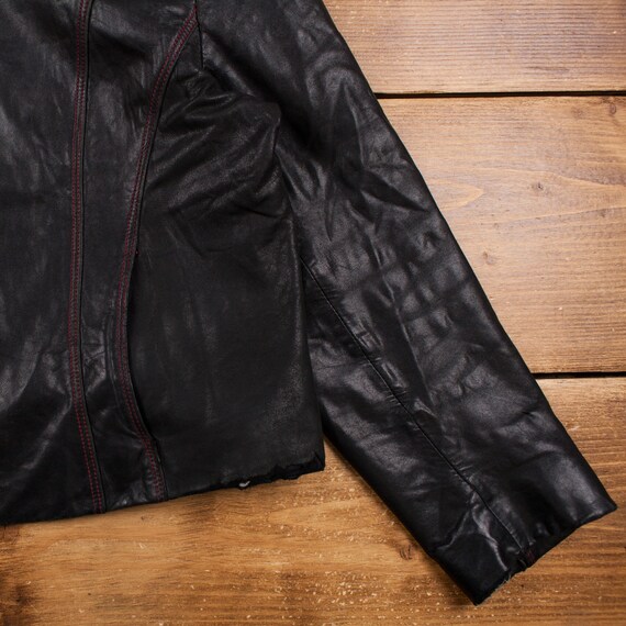 Vintage Winlit Leather Jacket XL New York Black W… - image 7