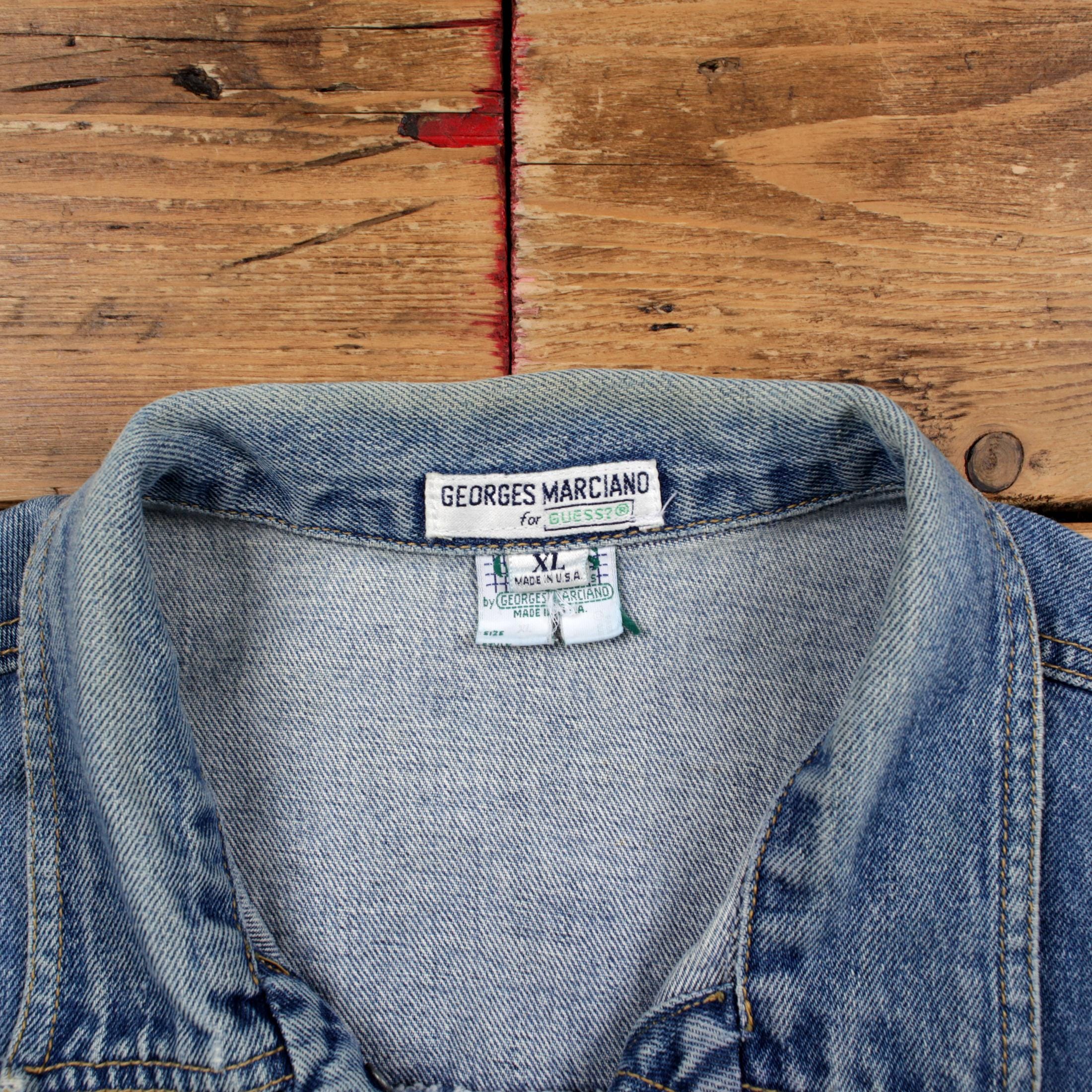 Vintage Guess Denim Jacket XL 90s Trucker USA Made Blue - Etsy