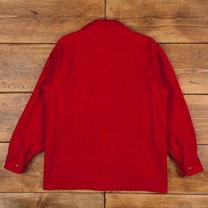 Vintage Outdoors Shirt Button S 50s Wool BSA Mens Long Sleeve Red Solid image 2