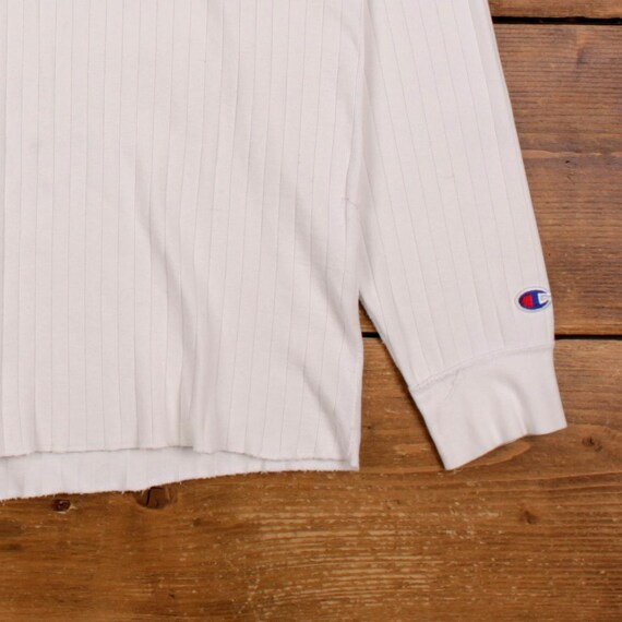 90s champion vintage shirt ロンT Vintage Champion T-shirt L Mens 90s White Long Sleeve Ribbed