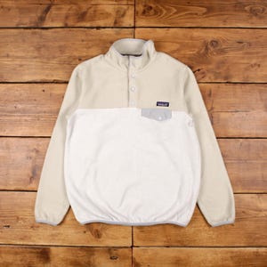 Vintage Patagonia Outdoor Jacket L Synchilla Fleece Cream Womens