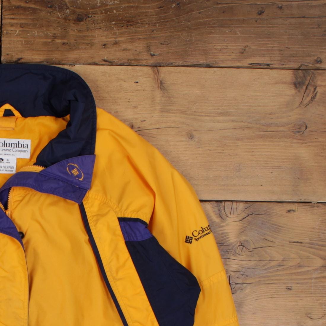Vintage Columbia Outdoor Jacket XL 90s Windbreaker Yellow Womens