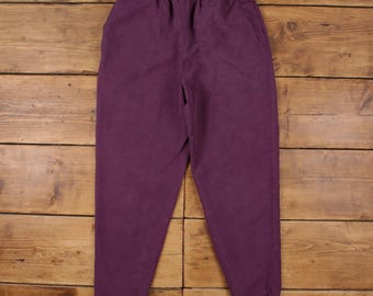 Pantaloni da jogging vintage 30x30 da donna, affusolati, in seta viola