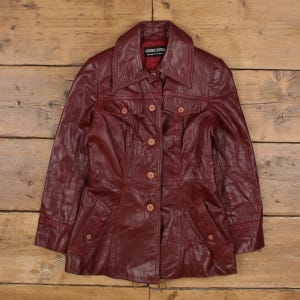 Vintage Genuine Leather Leather Jacket S Y2K Mac Red Womens