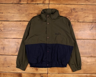 Men's Vintage 90s Eddie Bauer Forest Green Hooded Zip up