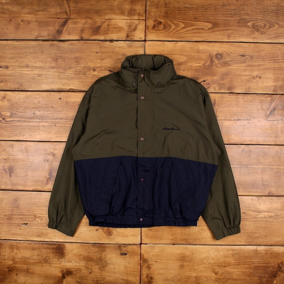 Vintage Eddie Bauer Windbreaker Jacket L Coat Zip Green - Etsy