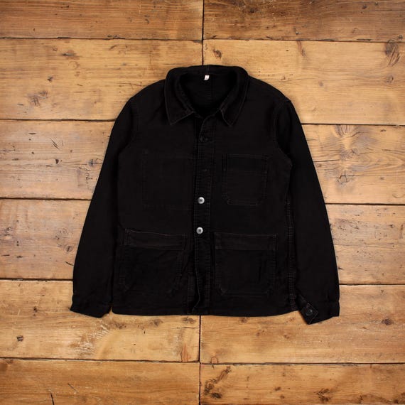 ジャケット・アウター french vintage 1960s \"Adolphe Lafont\" French Vintage Blue Moleskin Work Jacket ADOLPHE LAFONT Size XL