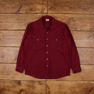 Vintage Five Brother Chamois Shirt Button L Tall Mens Long Sleeve Purple Solid