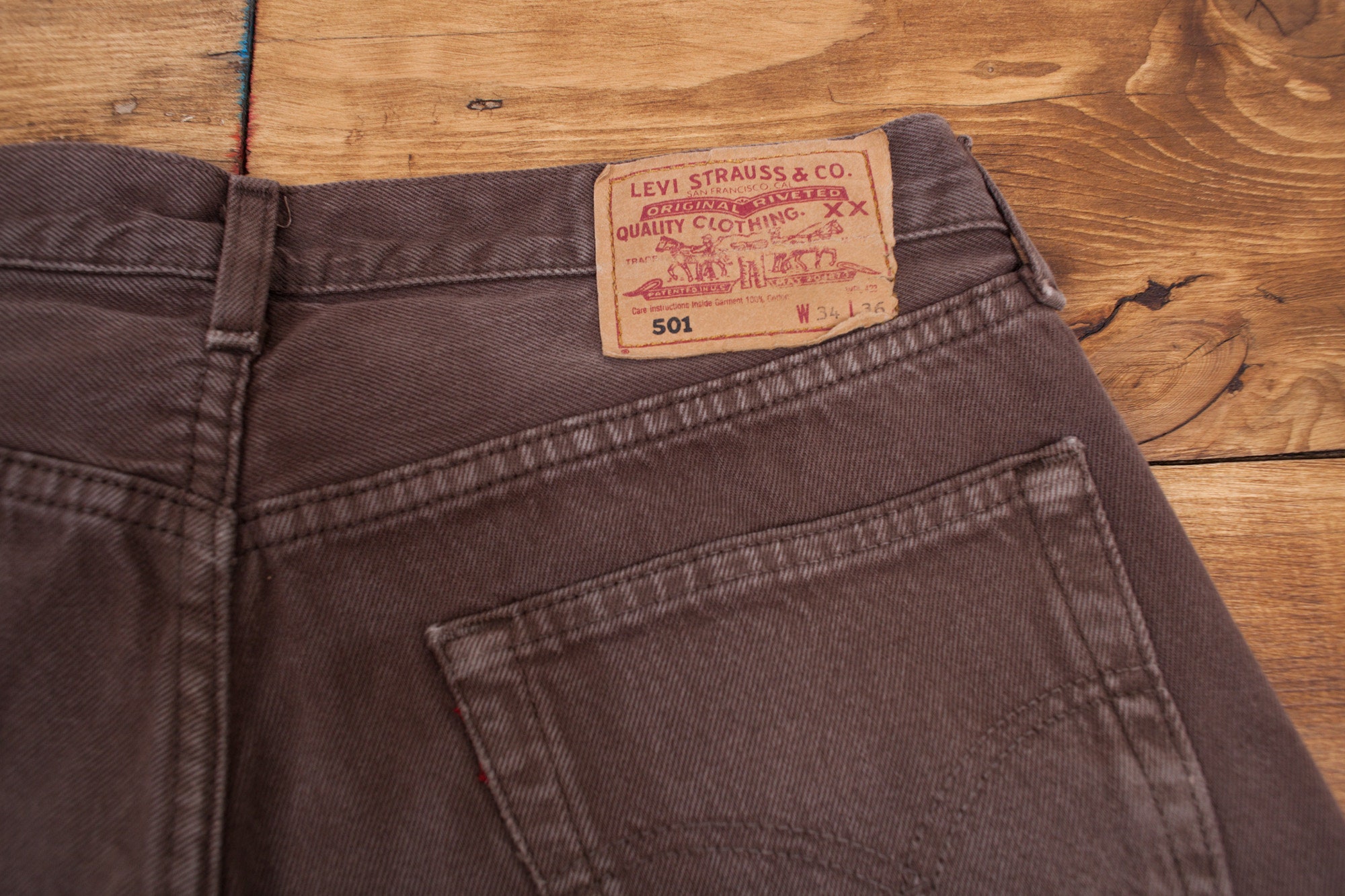 Vintage 90s Levis Levi 501 Dark Brown Straight leg Denim Jeans | Etsy