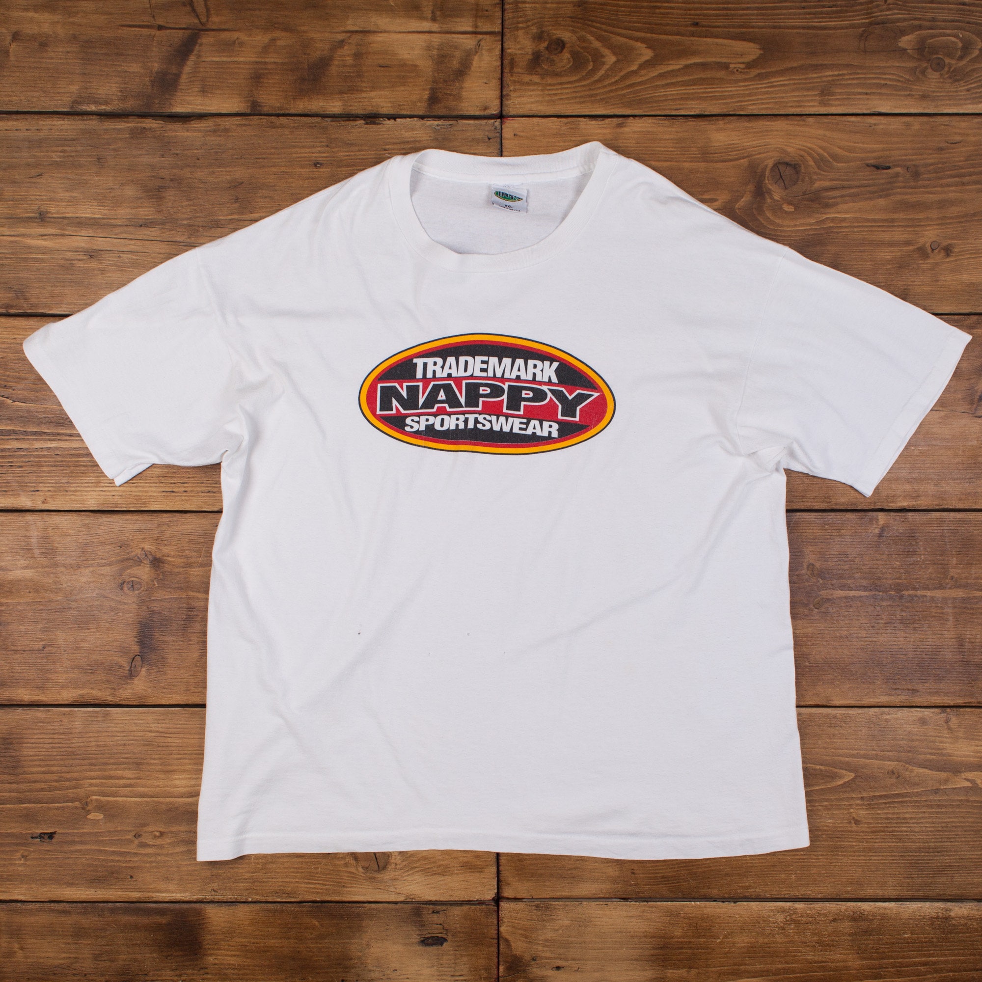 Vintage Nappy Single Stitch T Shirt 2XL 90s USA Made Logo Graphic Tee R28861