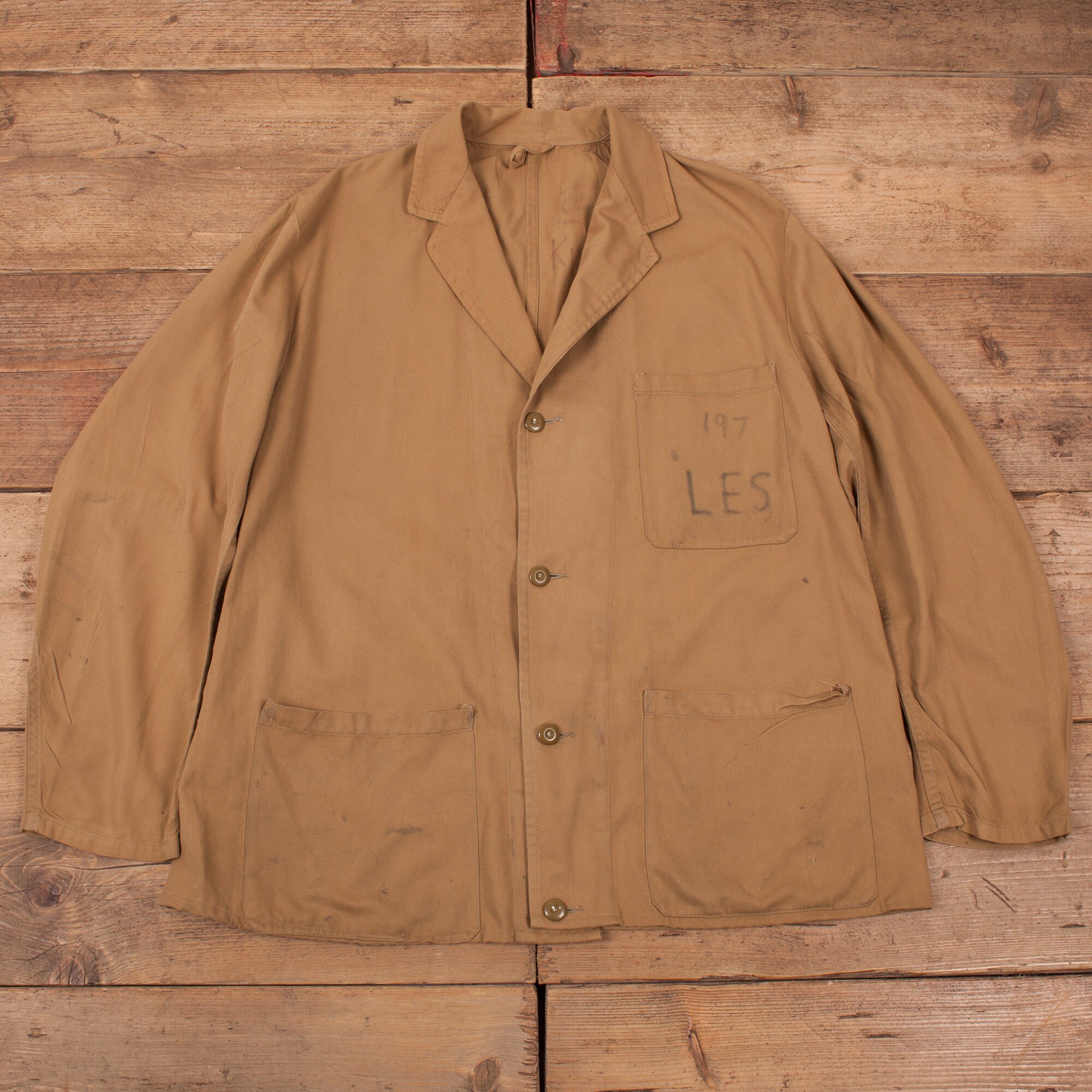 Image of Mens Vintage 60S British Moore & Taggart Brown Work Twill Jacket Xl 48" R18030
