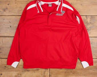 Vintage Nike Track Jacket L Embroidered logo Red Zip